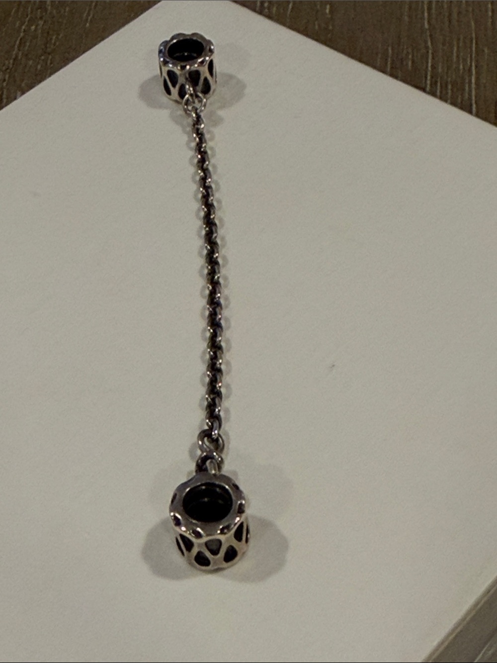 Pandora Sterling Silver Safety Chain Black Accents